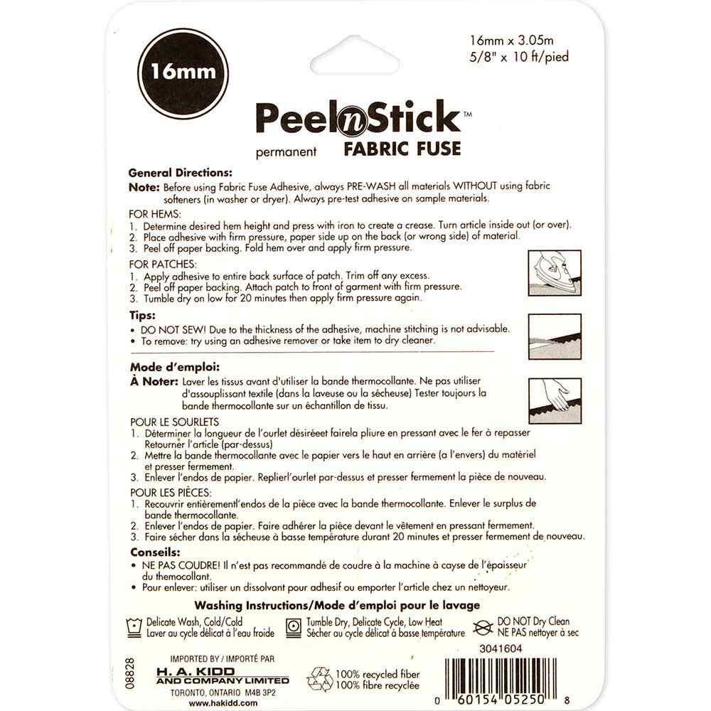 PeelnStick Fabric Fuse - 16mm Iron-On Adhesive for Clothes, DIY Crafts & Fabric Repair - Strong Bonding Tape for Hemming, Quilting & Sewing Projects