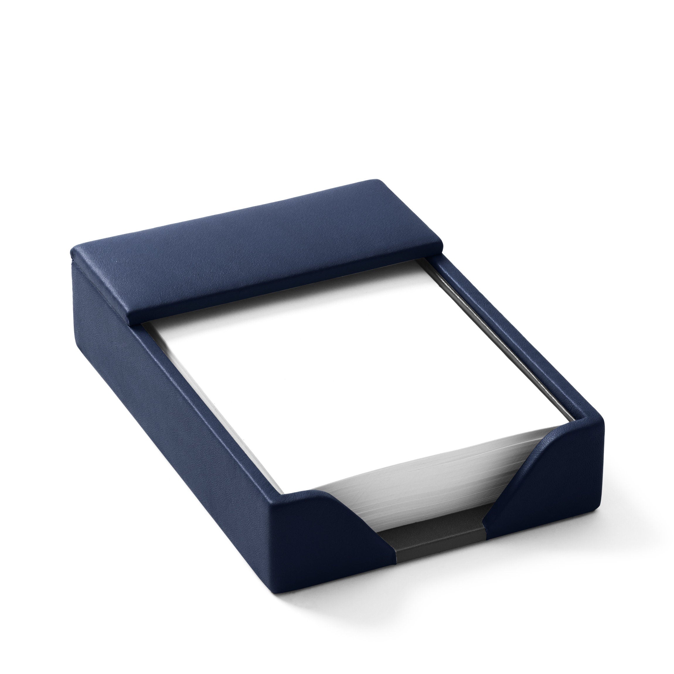 Premium Navy Blue Classic Memo Pad Holder - Stylish Desk Organizer for Office, Home & School Use