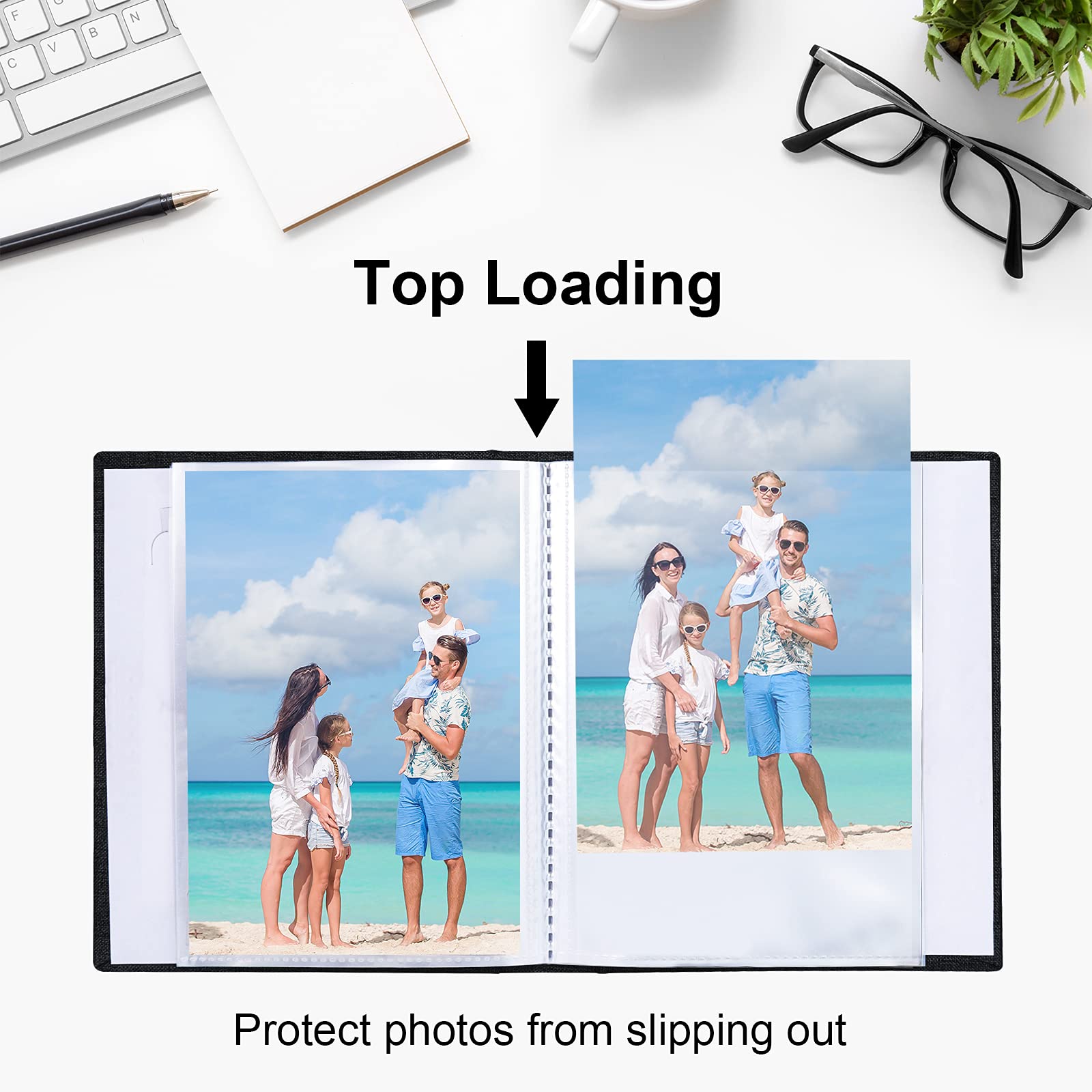 Vienrose 4x6 Photo Album 2 Pack - Linen Cover Mini Scrapbook Holds 52 Pictures, 26 Pages - Perfect for Baby Photos, Artwork & Postcard Storage | Great for Baby Shower Gifts, Family Memories & Travel Keepsakes
