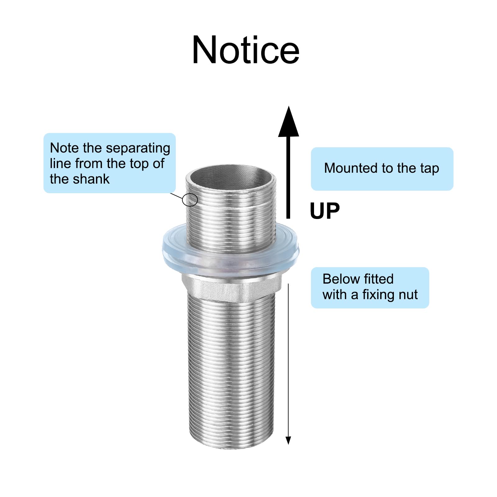uxcell 1 Pack Stainless Steel Faucet Extension Tube - 3.94