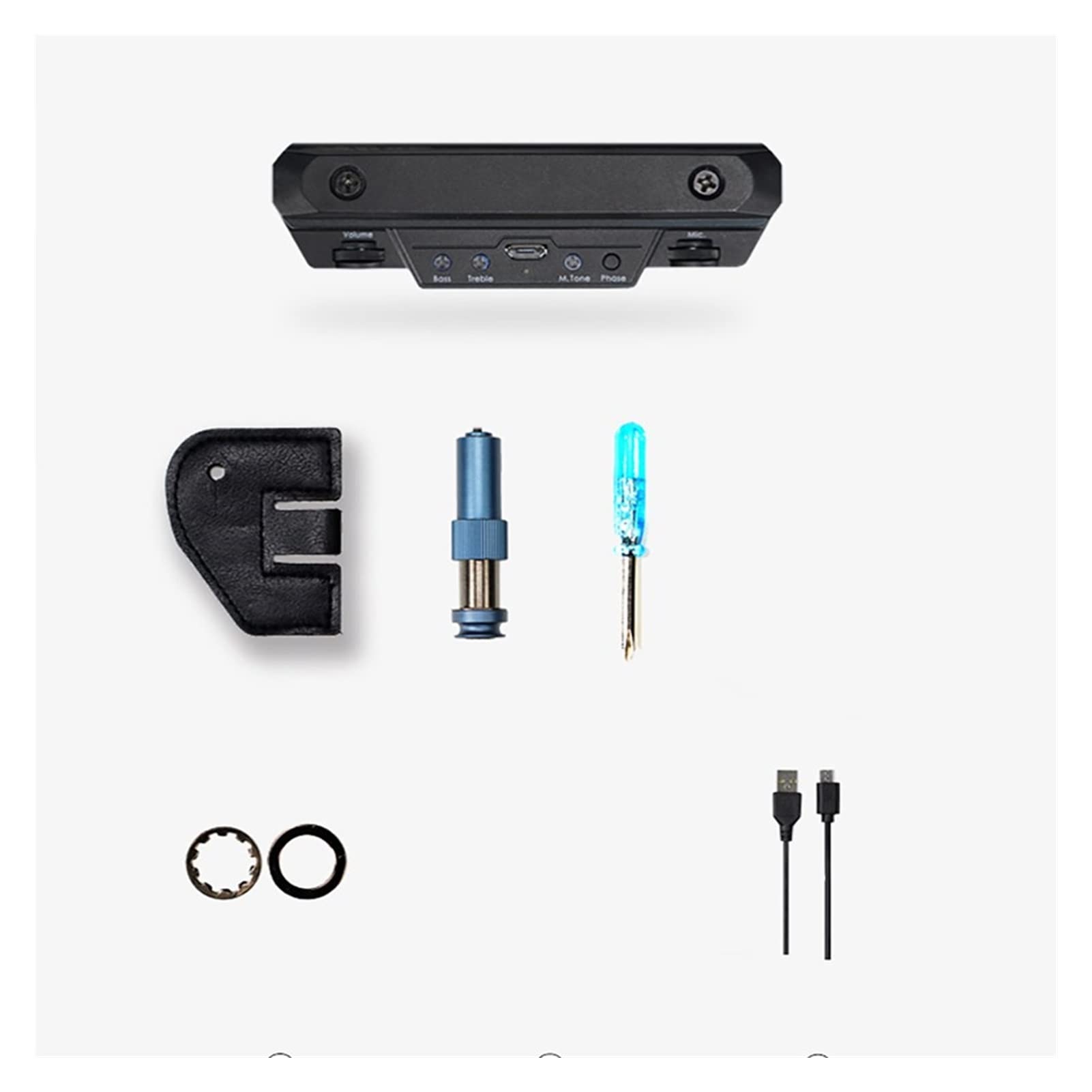 Best Acoustic Guitar Pickup System - Transducer Sound Hole Preamp for Amplifier - Blue | Perfect for Live Performances & Studio Recording