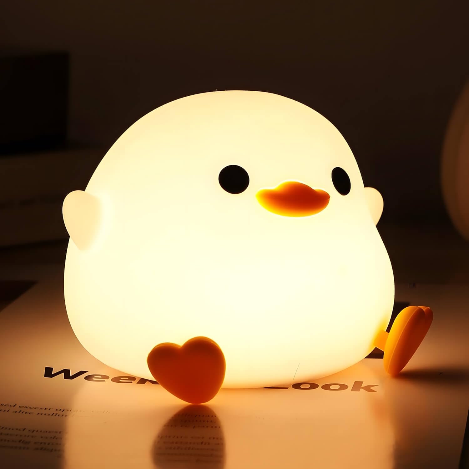 Dodo Duck Night Light - Rechargeable Dimmable LED Duck Lamp with 20-Minute Timer & Touch Control | Cute Silicone Nursery Nightlight for Baby Rooms, Bedrooms & Living Rooms | Perfect for Nighttime Feeding, Reading & Relaxation