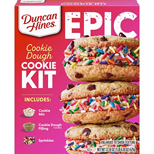 Duncan Hines Epic Cookie Dough Cookie Mix Kit - 22.19 oz Baking Mix for Soft & Chewy Cookies - Perfect for Holiday Baking, Parties & Family Treats