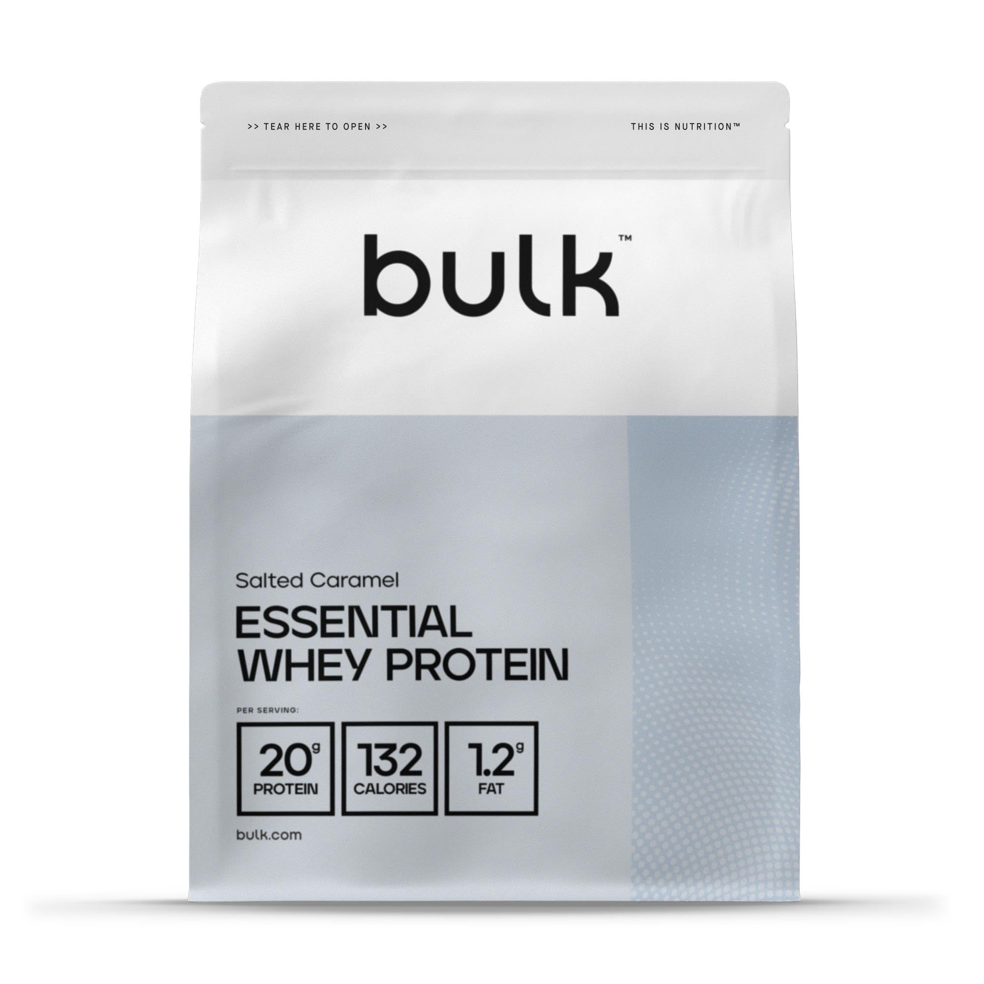 Bulk Essential Whey Protein Powder - Salted Caramel Flavor, 500g (14 Servings) | Post-Workout Recovery, Muscle Building & Healthy Snack for Athletes & Fitness Enthusiasts