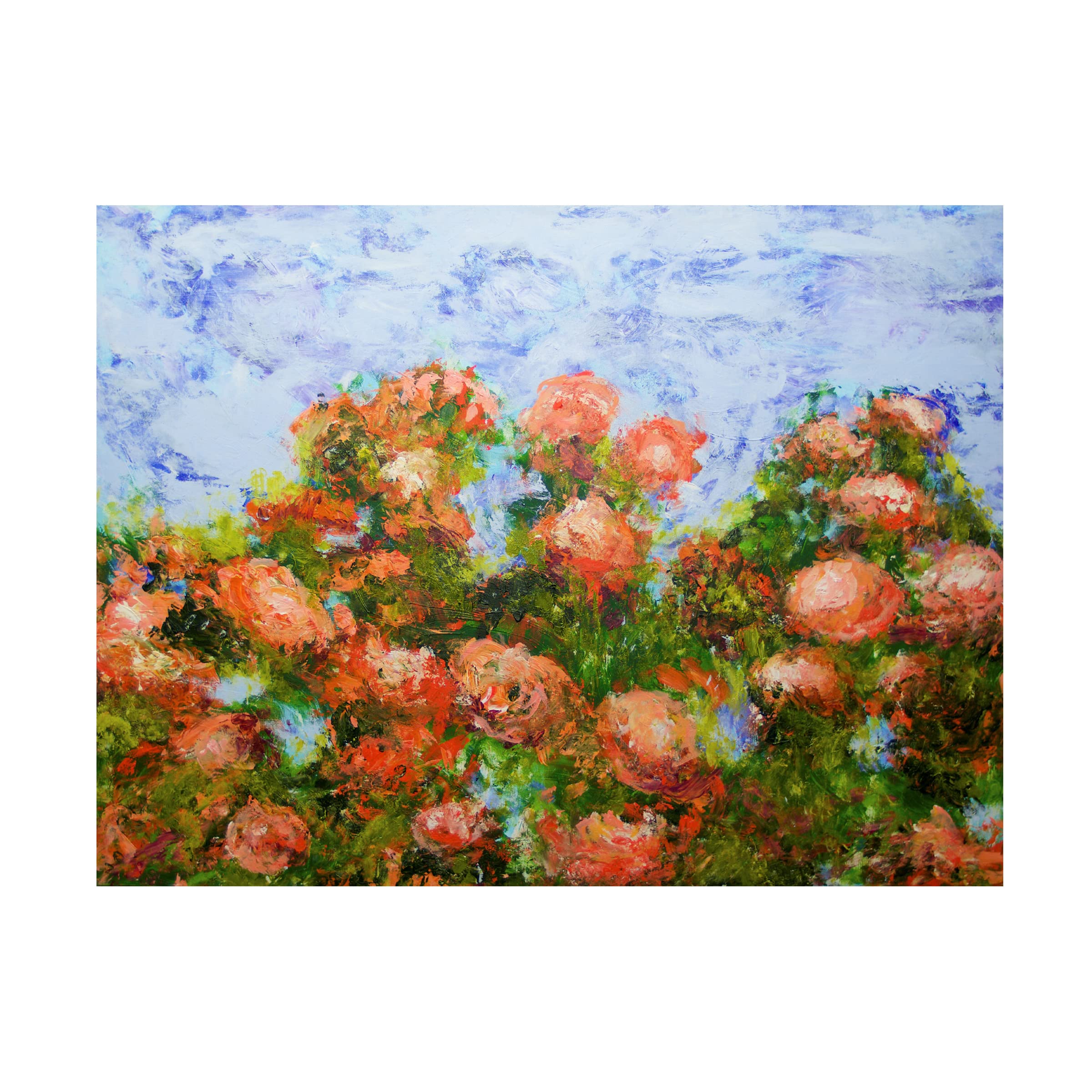 Trademark Fine Art 'Red Ribbon Roses' Canvas Wall Art by Allan Friedlander - Elegant Floral Painting for Living Room, Bedroom & Office Decor
