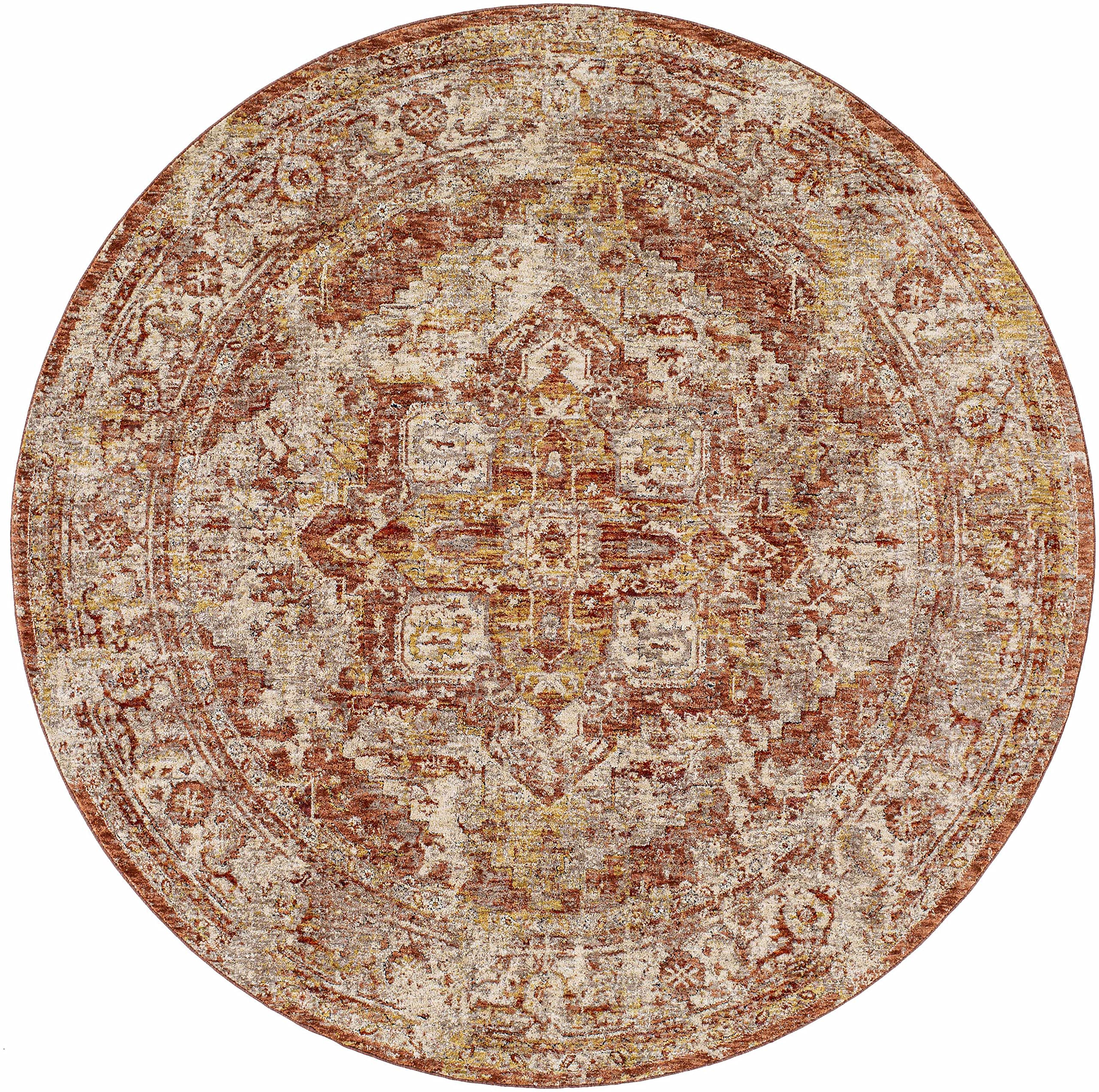 Hauteloom Strathbogie Traditional Beige Brown Red Area Rug 6'7
