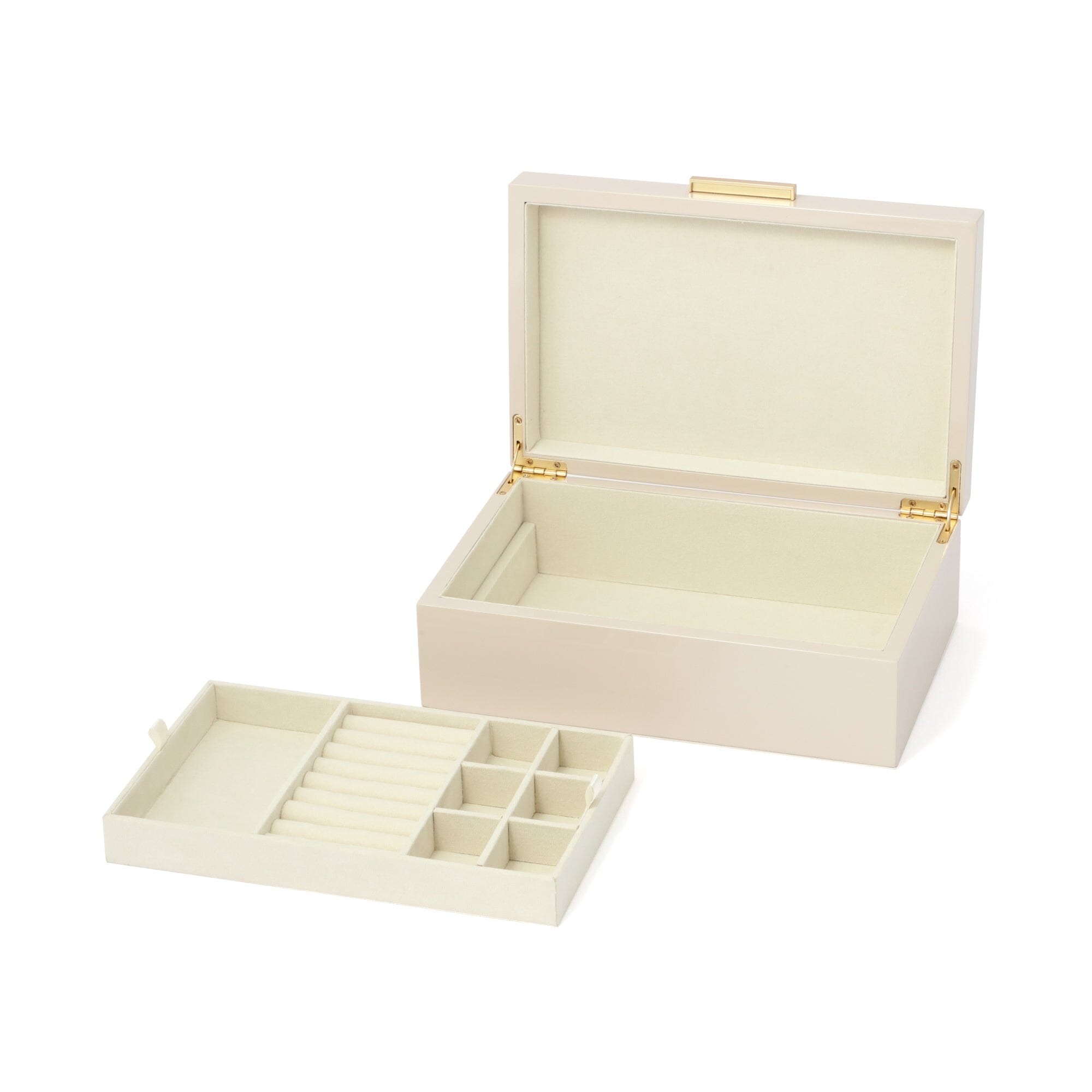 Elegant Pink Lacquer Stripe Jewelry Box - Large Storage Organizer for Necklaces, Rings & Earrings - Perfect for Bedroom Vanity, Dresser Top & Gift Giving