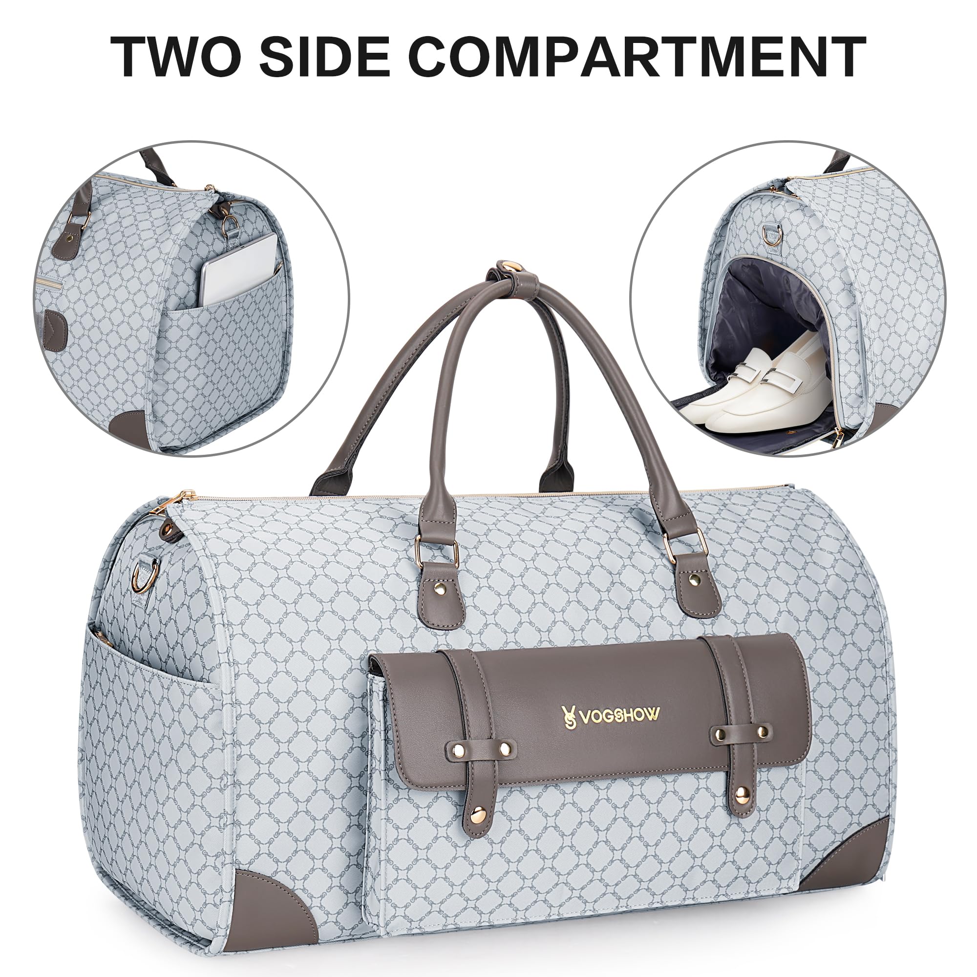 2-in-1 Waterproof Convertible Garment Bag with Shoe Compartment & Toiletry Bag - Carry On Travel Garment Duffle for Men & Women - Perfect for Business Trips, Weddings, and Airplane Travel