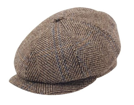 Stanton Harris Tweed Wool Newsboy Cap - Classic Brown Vintage Style for Men | Perfect for Fall, Winter & Outdoor Activities