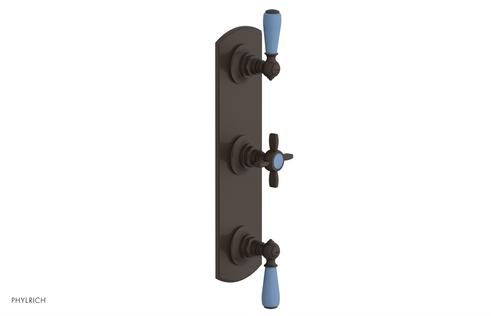 Jamestown Thermostatic Shower Valve with Dual Volume Control - Light Blue Accents (Model 4-740) for Modern Bathroom & Spa Experience