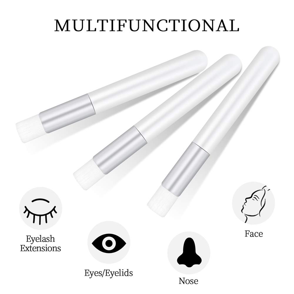 20 Pcs White Lash Shampoo Brush Set - Eyelash Extension Cleaning Tools, Soft Cosmetic Brushes for Blackhead Removal & Lash Cleansing | Perfect for Salon, Spa & Home Use