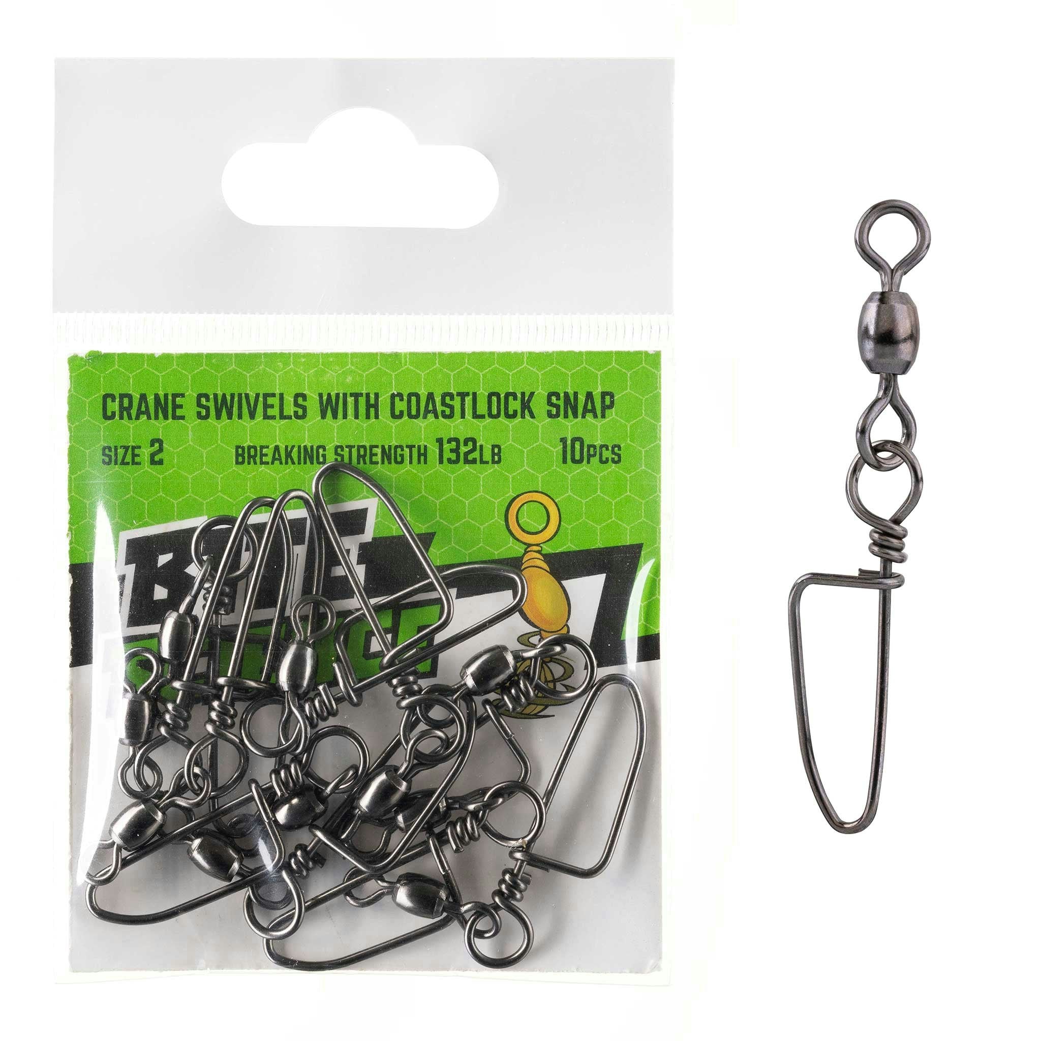 Bite Science Swivels Crane with Coastlock Snap - High Quality Fishing Swivel for Saltwater & Freshwater - Perfect for Anglers & Fishing Enthusiasts
