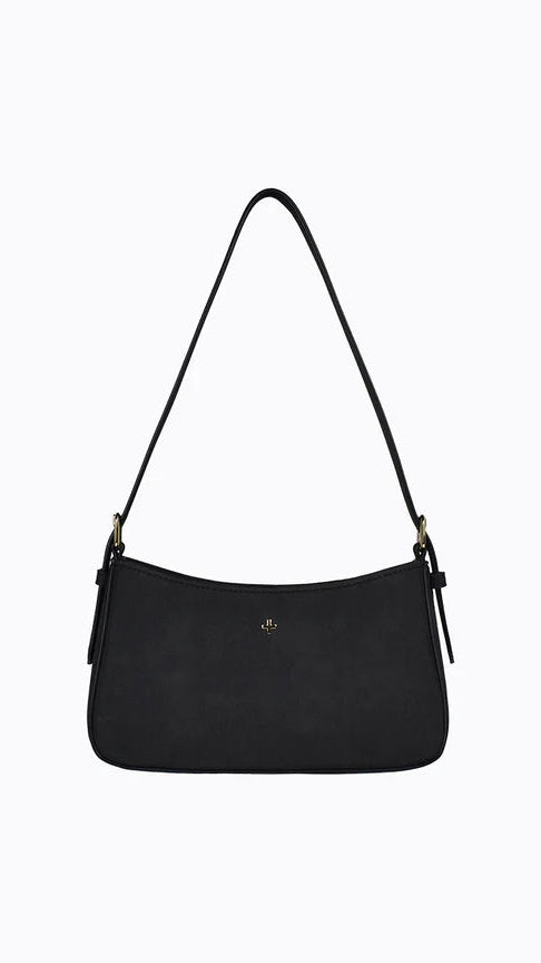 Lilu Black Suede Shoulder Bag for Women - Stylish Crossbody Purse for Work, Travel & Everyday Use