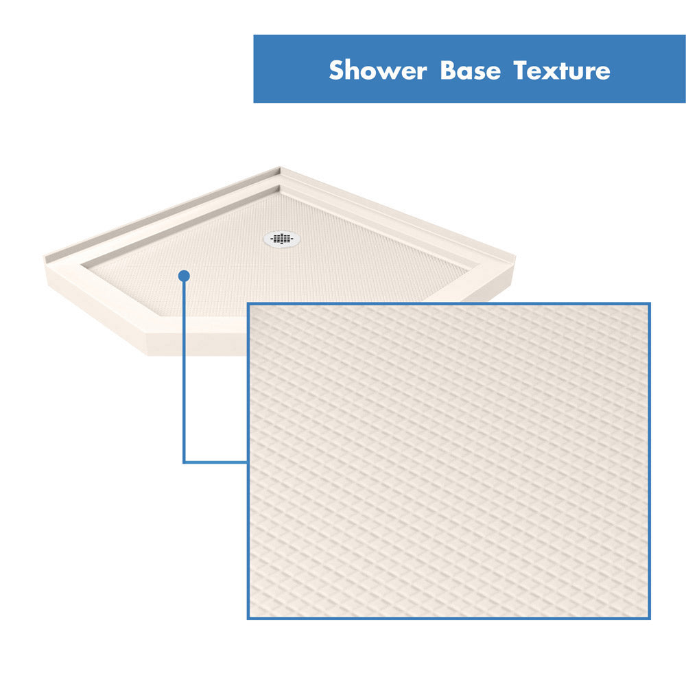 DreamLine Prism 42x42x74.75 Inch Frameless Pivot Shower Enclosure with SlimLine Base Kit - Modern Bathroom Upgrade for Small Spaces & Luxurious Spa Experience