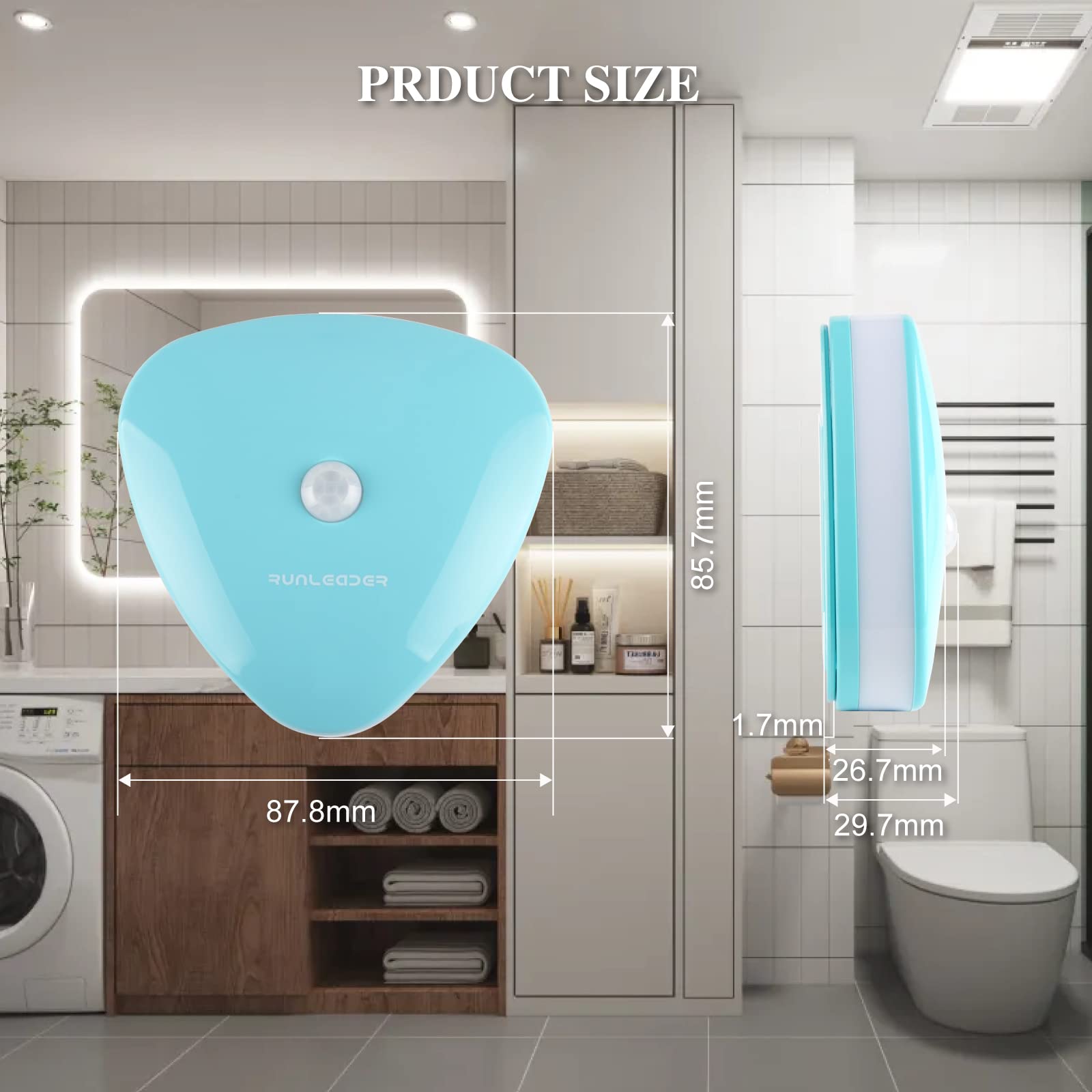 Portable LED Night Light with Motion Sensor - Safe for Kids & Bedrooms
