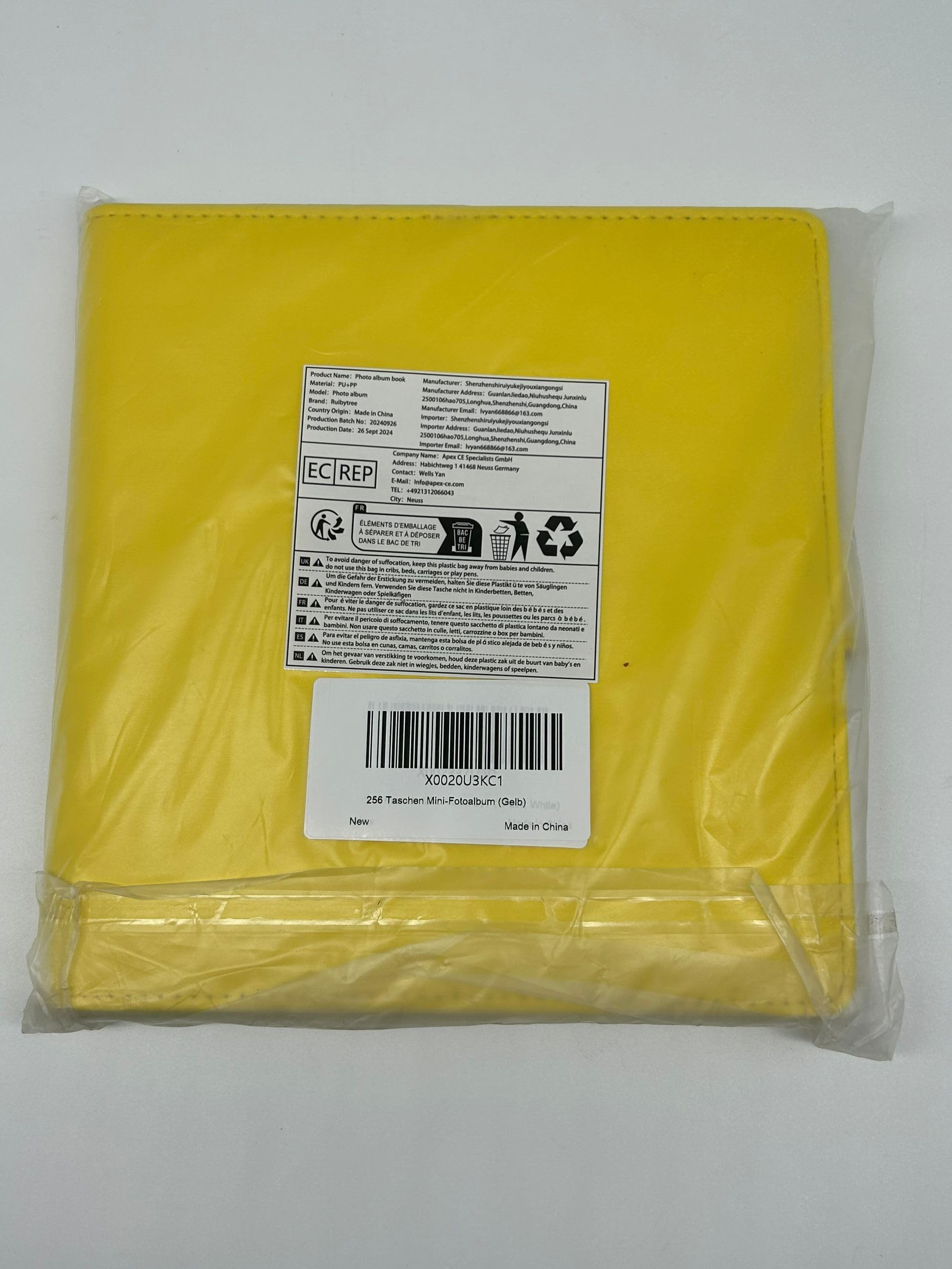 256 Pockets Mini 2x3 Inch Photo Album for Fujifilm Instax Mini, Polaroid Snap, Z2300 & Instant Printers - Perfect for Travel, Parties, Scrapbooking & Memory Keeping (Yellow)