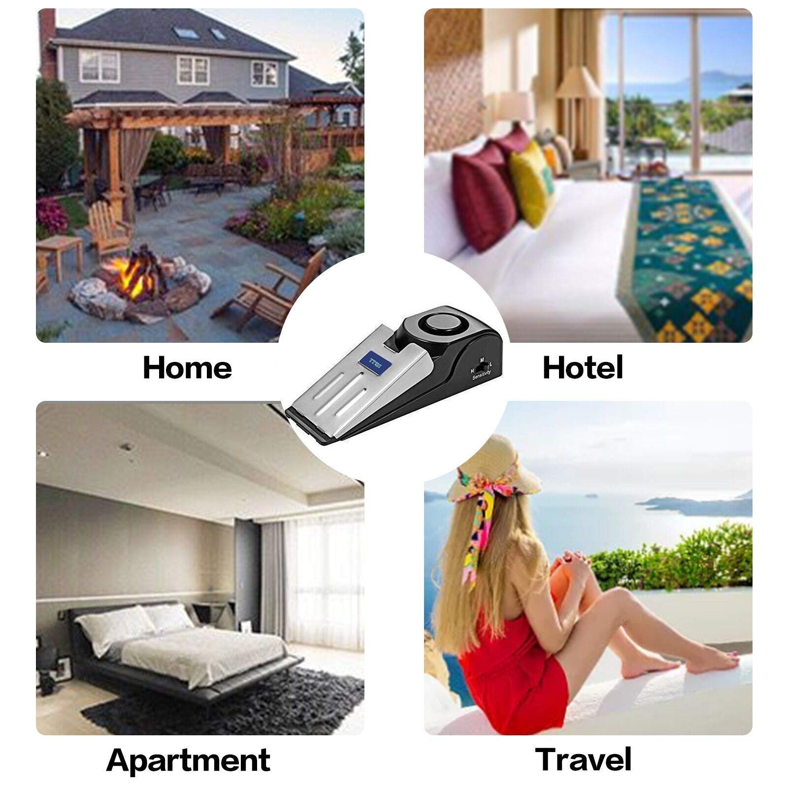 ZZRUI Upgraded Door Stopper Security Alarm - 120dB Loud Portable Door Stop Alarm for Travel, Home, Apartment & House Protection (1 Pack) | Perfect for Hotels, Dorms & Airbnb Safety