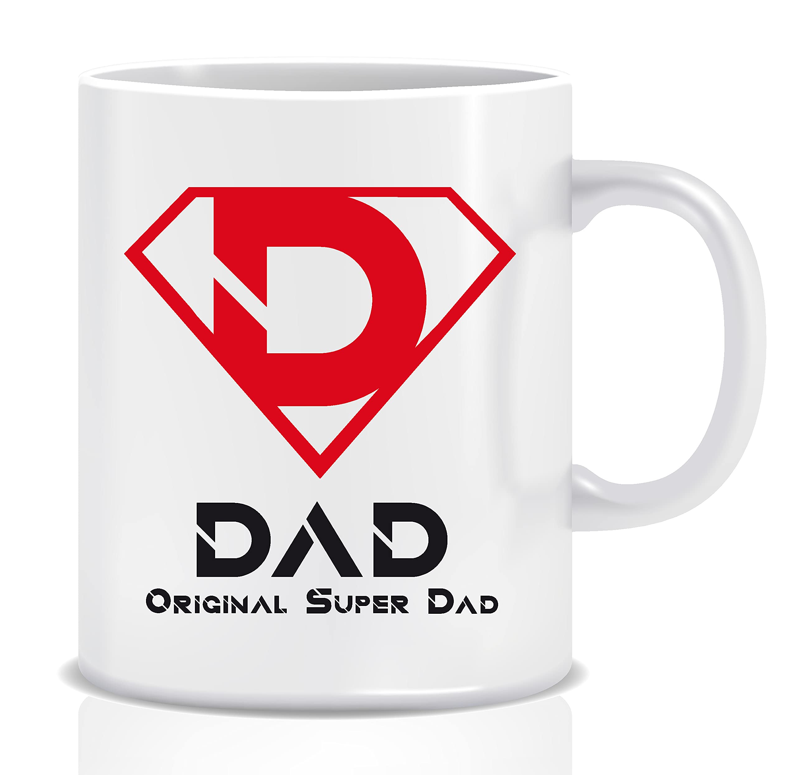 11oz White Ceramic Coffee Mug for Dad - Double Sided Design, Dishwasher & Microwave Safe - Perfect Father's Day Gift for Office, Home & Outdoor Use