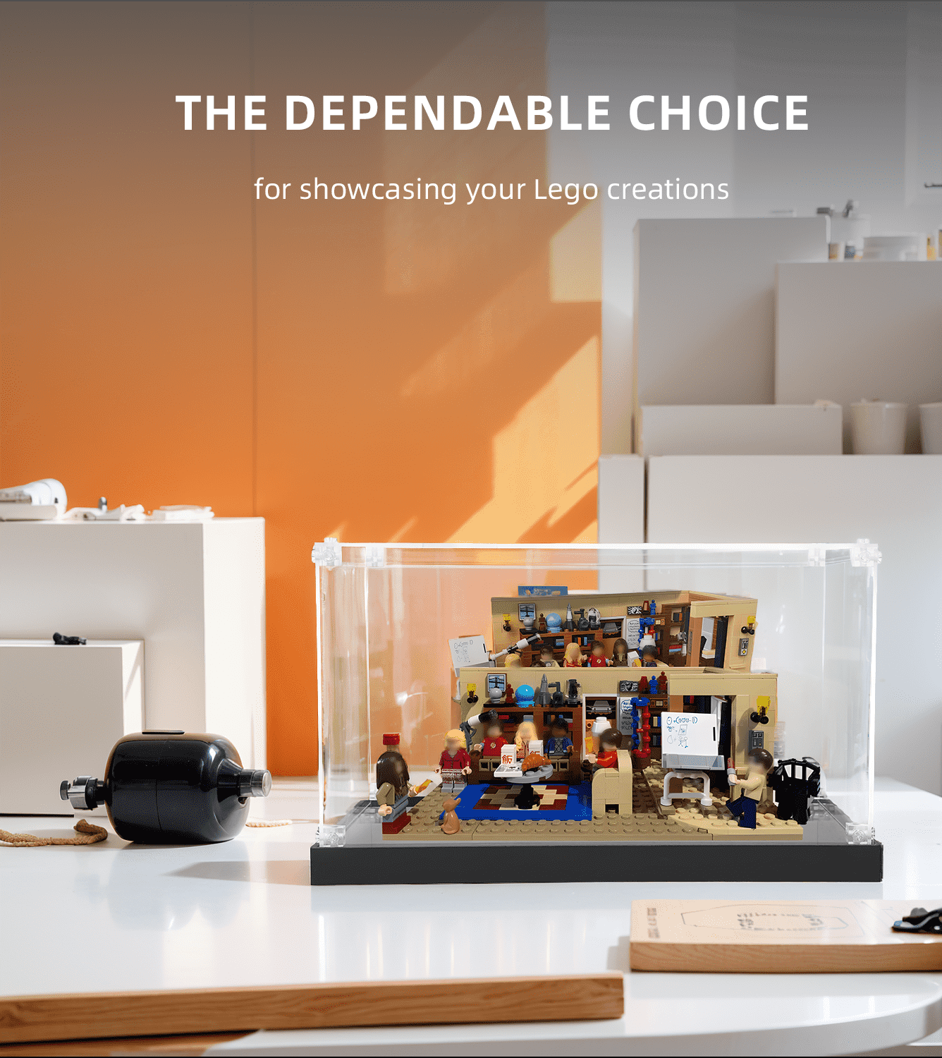 LEGO Ideas The Big Bang Theory 21302 Display Case - Premium Acrylic Showcase for Collectible LEGO Sets - Perfect for Home Decor, Office Display & Gift for TV Show Fans