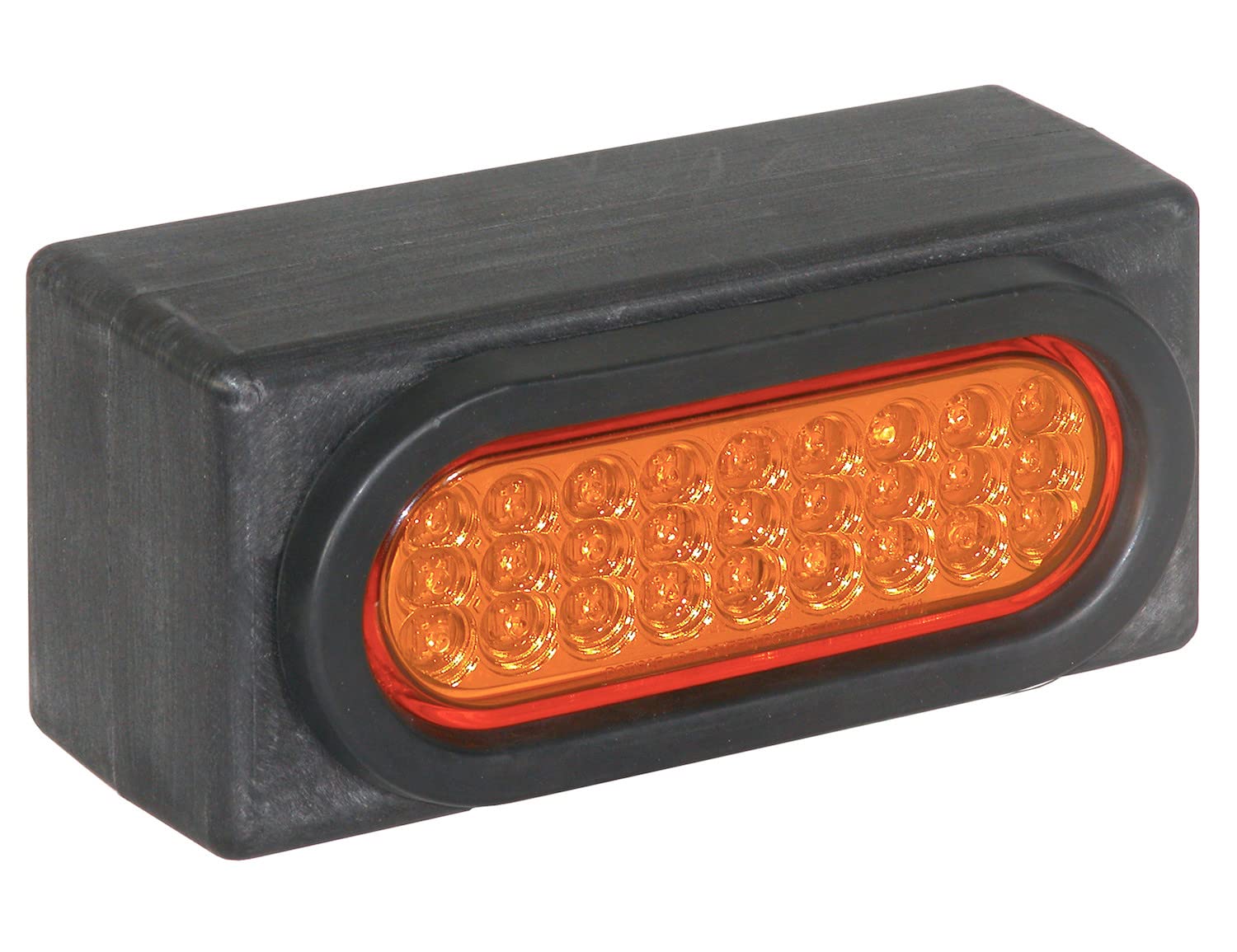 LB383P Black Polymer Single Oval Light Box - Heavy Duty Snow Plow Light, Truck & Trailer Lighting Accessory for Winter Road Safety & Vehicle Visibility