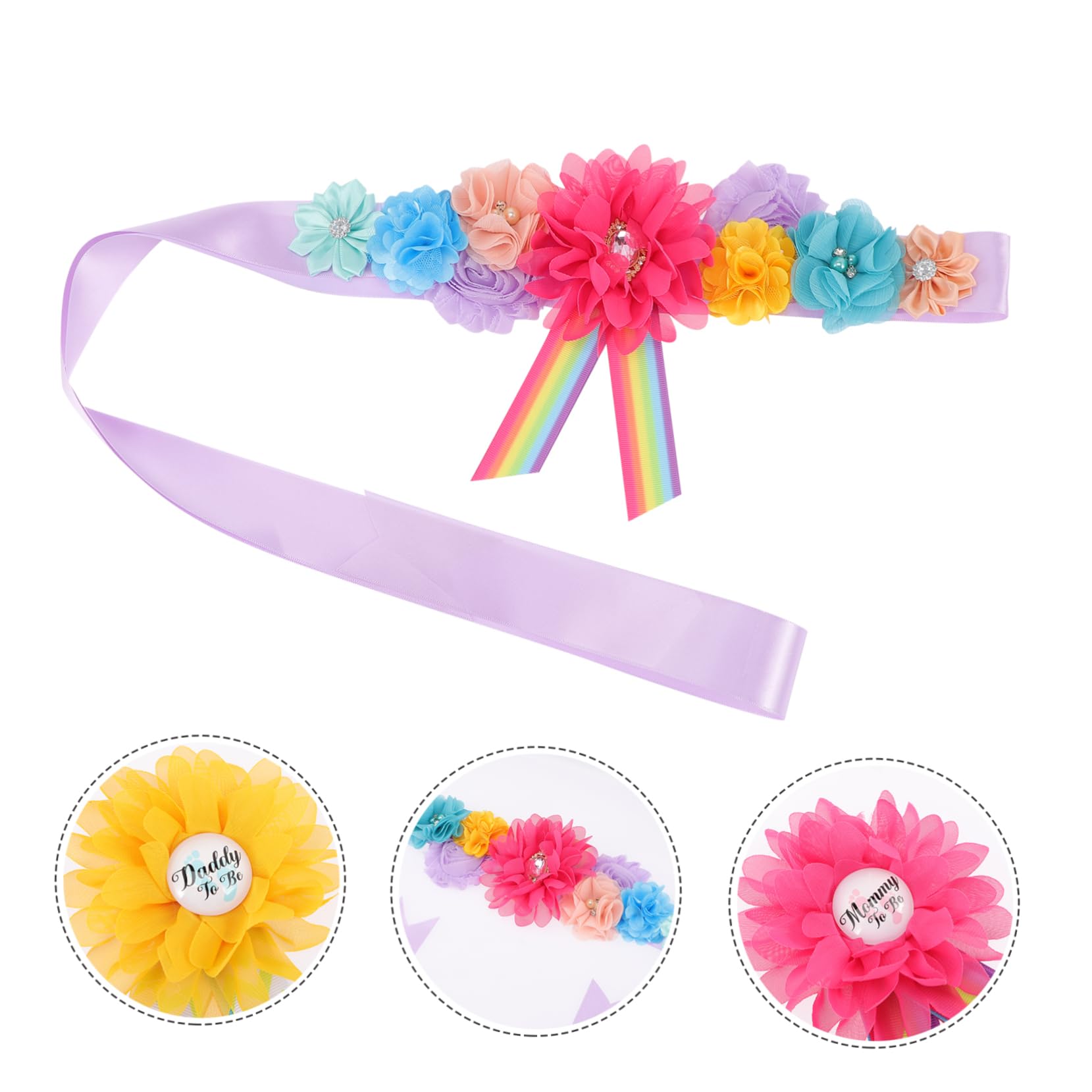 Totority 4 Pack Maternity Belts for Gender Reveal Party - Comfortable Pregnancy Support Belts for Mom & Grandma - Perfect for Baby Shower, Gender Announcement & Maternity Photos