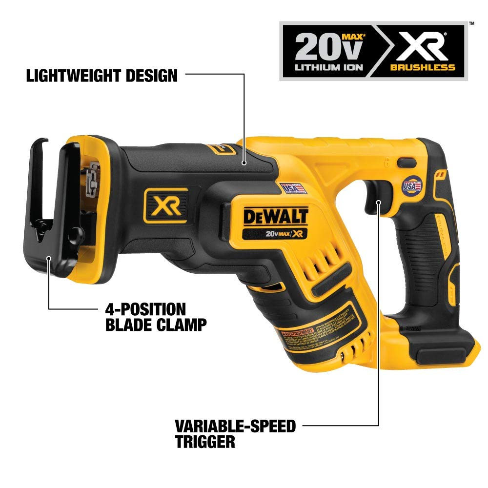 DEWALT 20V MAX* Cordless Circular Saw & Reciprocating Saw Combo Kit - Powerful Battery-Powered Tools for Woodworking, Construction & DIY Projects