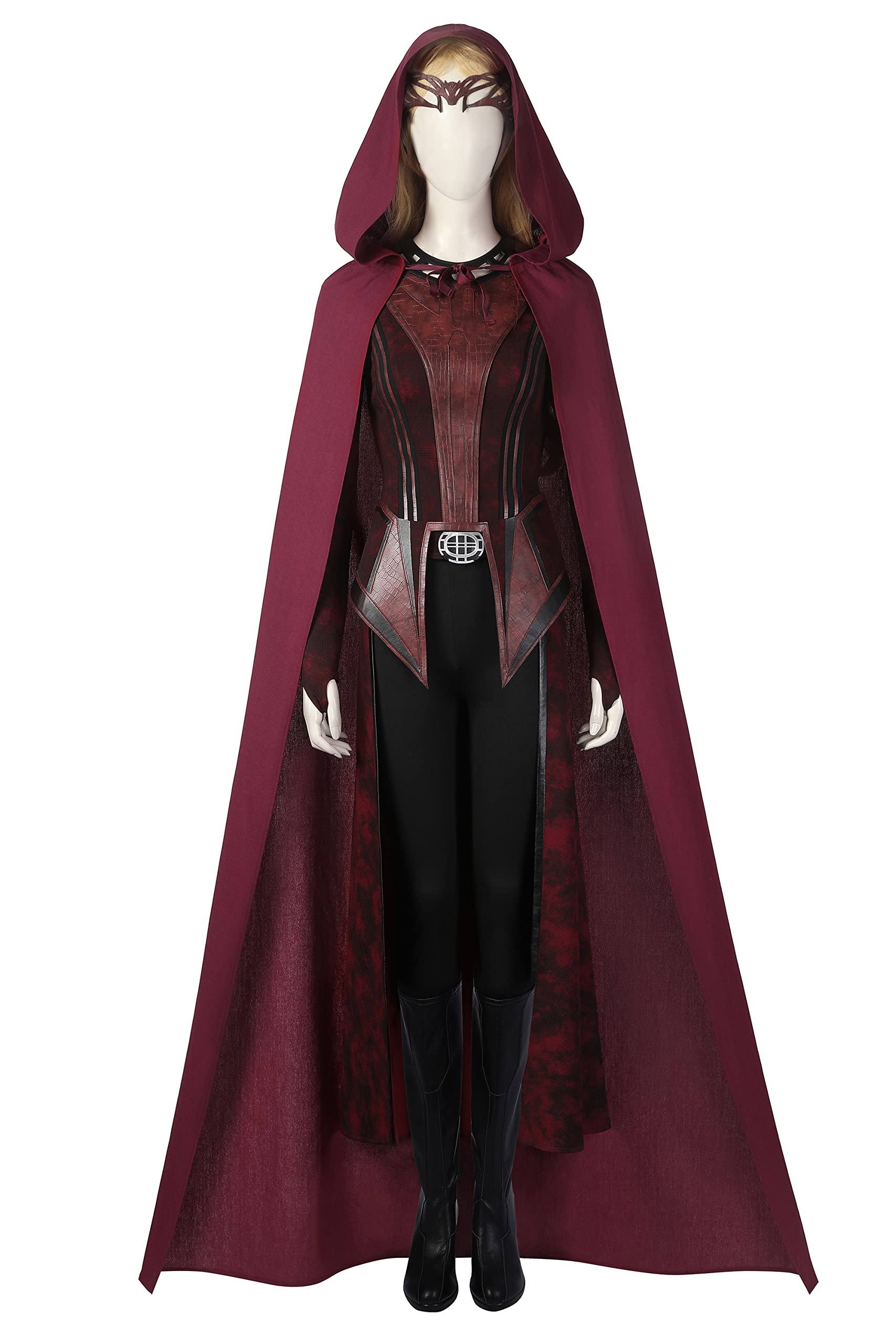 Scarlet Witch Wanda Maximoff Cosplay Costume - Red Cloak, Top, Pants & Headpiece Full Set for Halloween, Comic Con & Cosplay Events