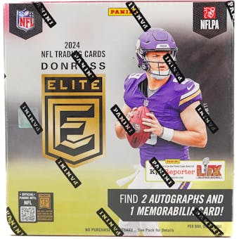 2024 Panini Donruss Elite Football Hobby Box - 24 Packs with Autographs & Memorabilia Cards - Perfect for Collectors, Fantasy Football Fans & Sports Enthusiasts