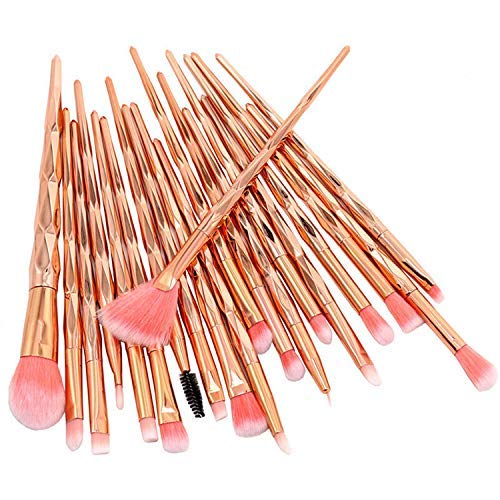 Premium 20-Piece Rose Gold Makeup Brush Set - Soft Synthetic Bristles for Flawless Eyeshadow, Blending & Contouring - Perfect for Professional Makeup Artists & Beginners - Ideal for Daily Use, Travel & Makeup Kits