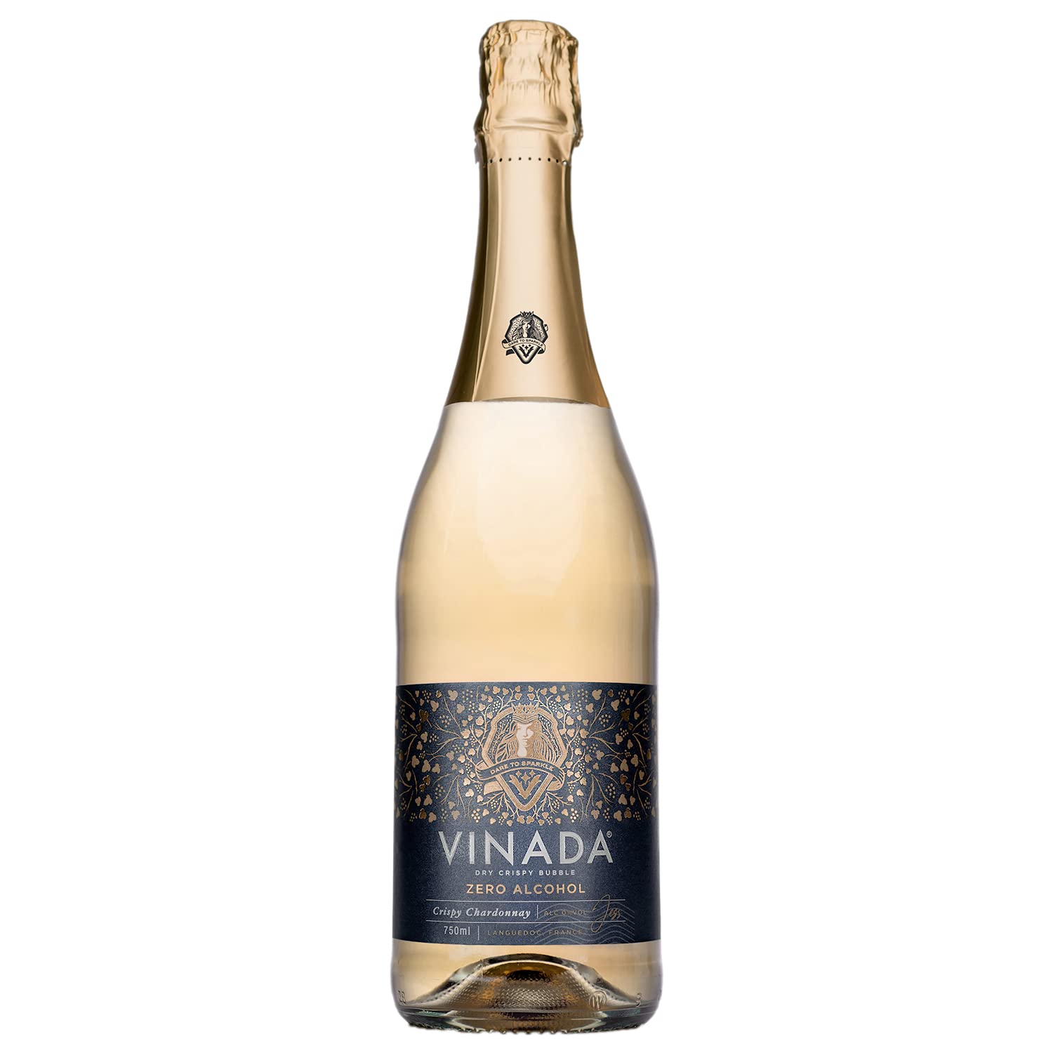 VINADA Crispy Chardonnay Non-Alcoholic Wine - 6 Pack 750mL Glass Bottles | Premium Alcohol-Free Alternative for Parties, Gifts & Healthy Lifestyle