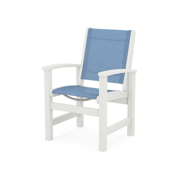 POLYWOOD Coastal Dining Chair - Weather-Resistant Outdoor Furniture, All-Weather Adirondack Chair for Patio, Deck, Garden & Poolside - Perfect for Backyard, Beach House & Waterfront Dining