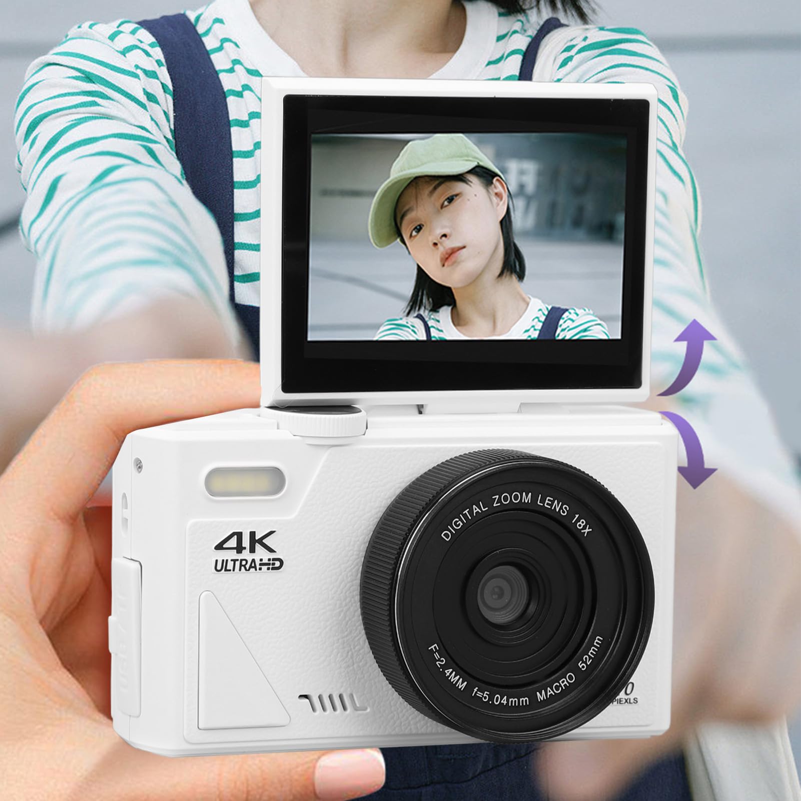 4K Digital Camera for Photography & Vlogging - 64MP Autofocus Camera with 3