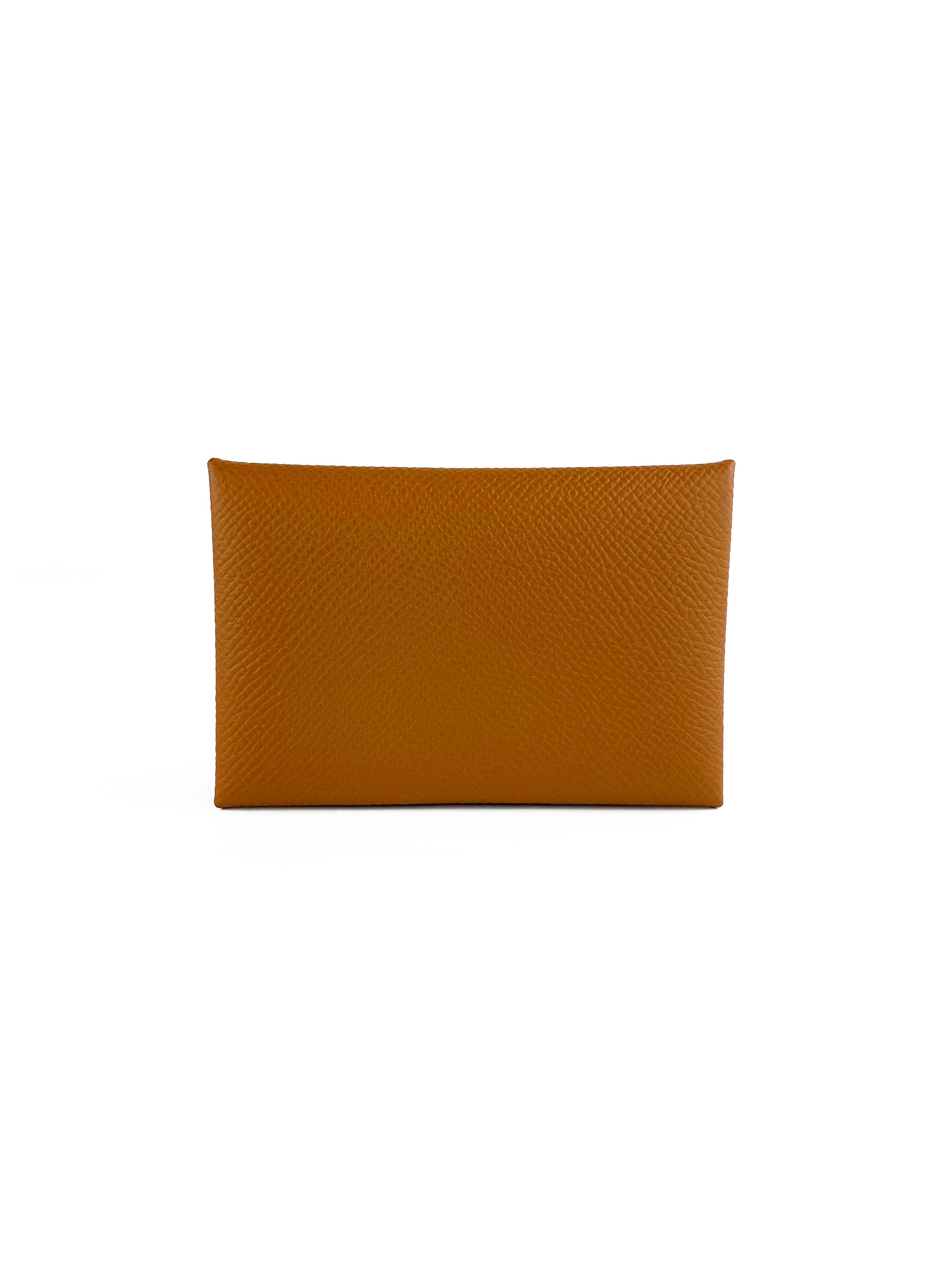 Hermes Gold Calvi Card Holder - Luxury Leather Wallet for Credit Cards & IDs | Perfect for Everyday Use, Travel & Gifting