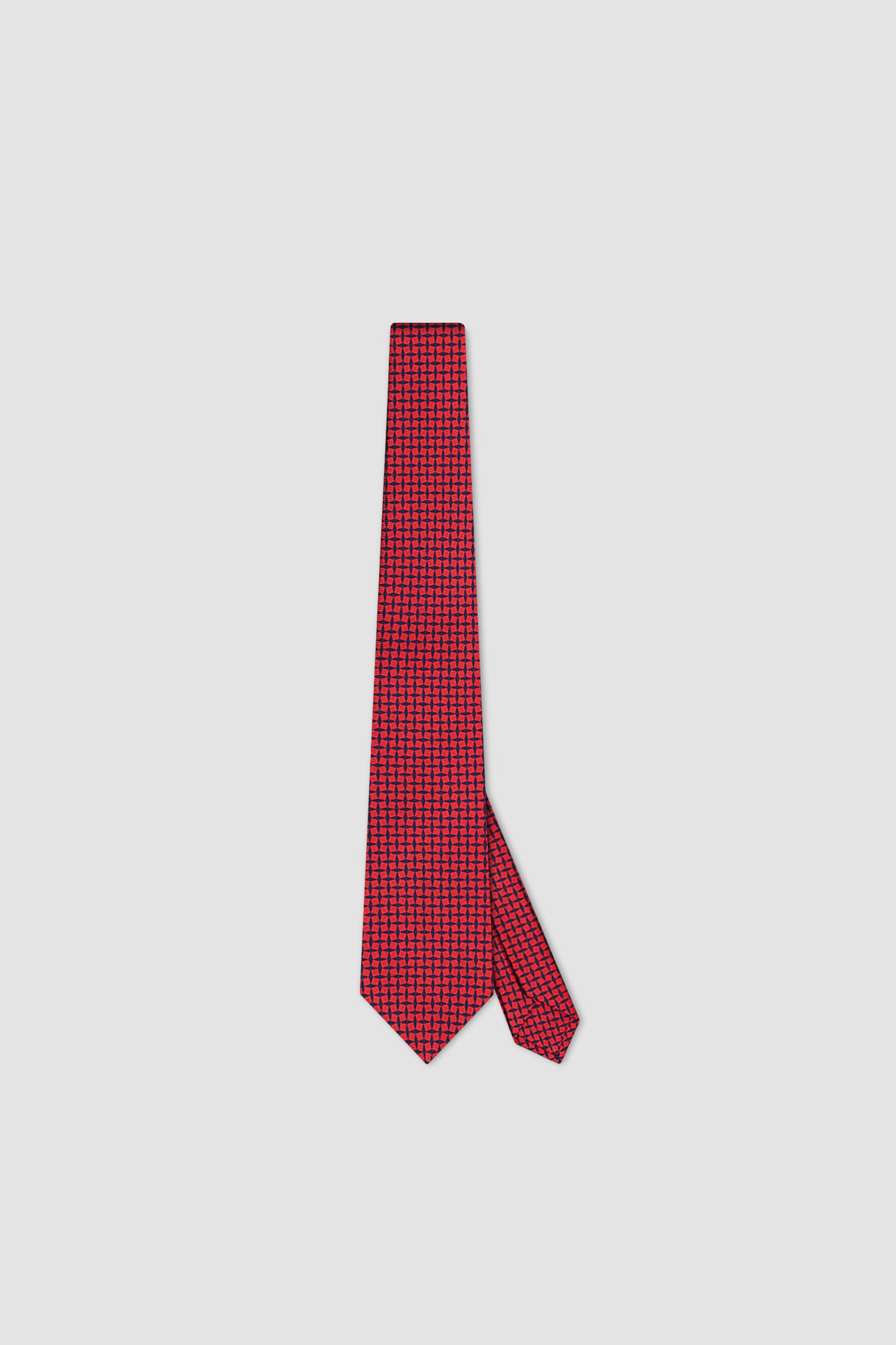 Kiton Red & Navy Silk Tie for Men | Luxury Italian Necktie for Business, Weddings & Formal Events