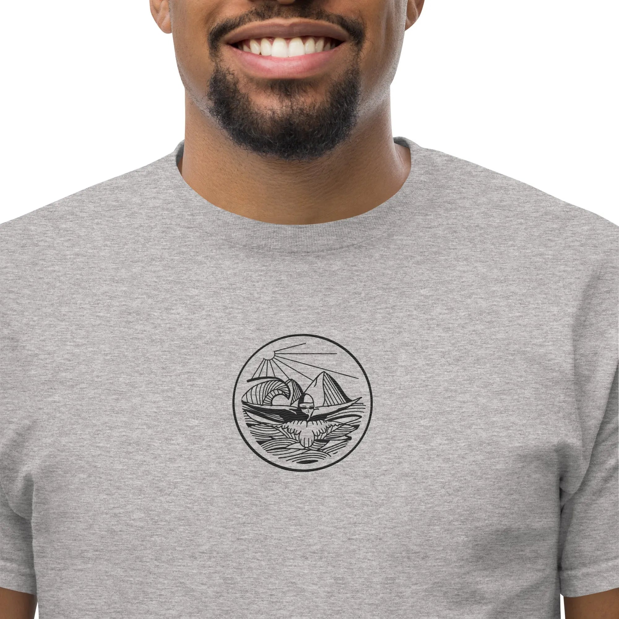 Designer Mountain Swimmer Graphic T-Shirt - Unisex Casual Tee for Men & Women | Perfect for Outdoor Adventures, Beach Trips, and Streetwear Fashion