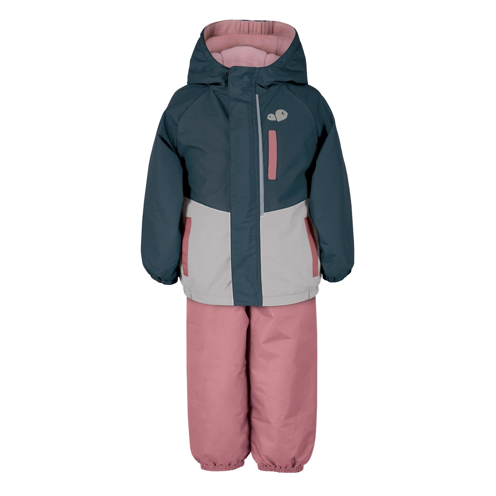 Orion Smoke & Tulip Print Girls' Two-Piece Outfit - Stylish Mid-Season Matching Set for School, Playdates & Family Outings