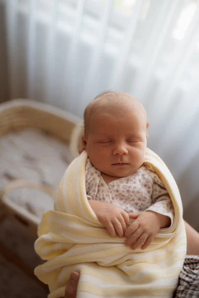 Pop Ya Tot Organic Cotton Baby Blanket - Soft & Hypoallergenic for Newborns & Toddlers - Lemon Carnival Print - Perfect for Nursery, Swaddling & Stroller Use