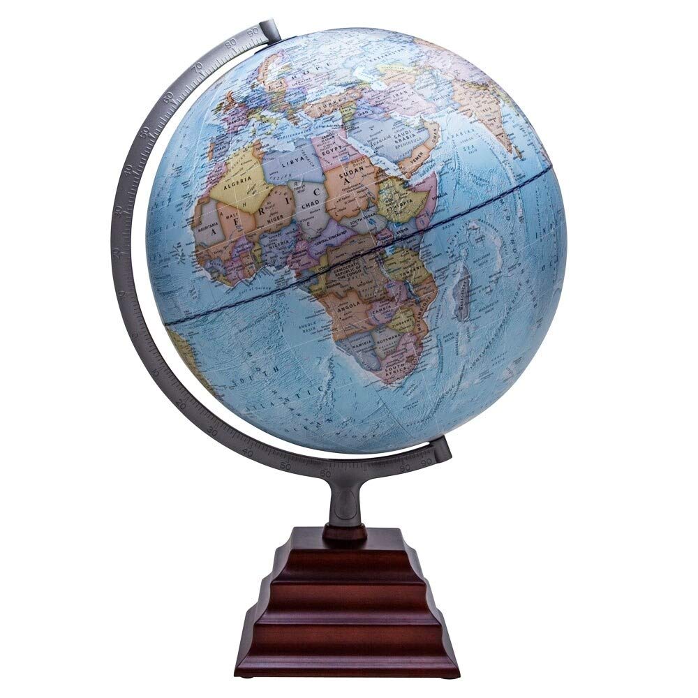 12-Inch Illuminated Desktop Globe - Geographic Pacific II - Perfect for Home Office, Classroom Decor & Geography Learning | MISC
