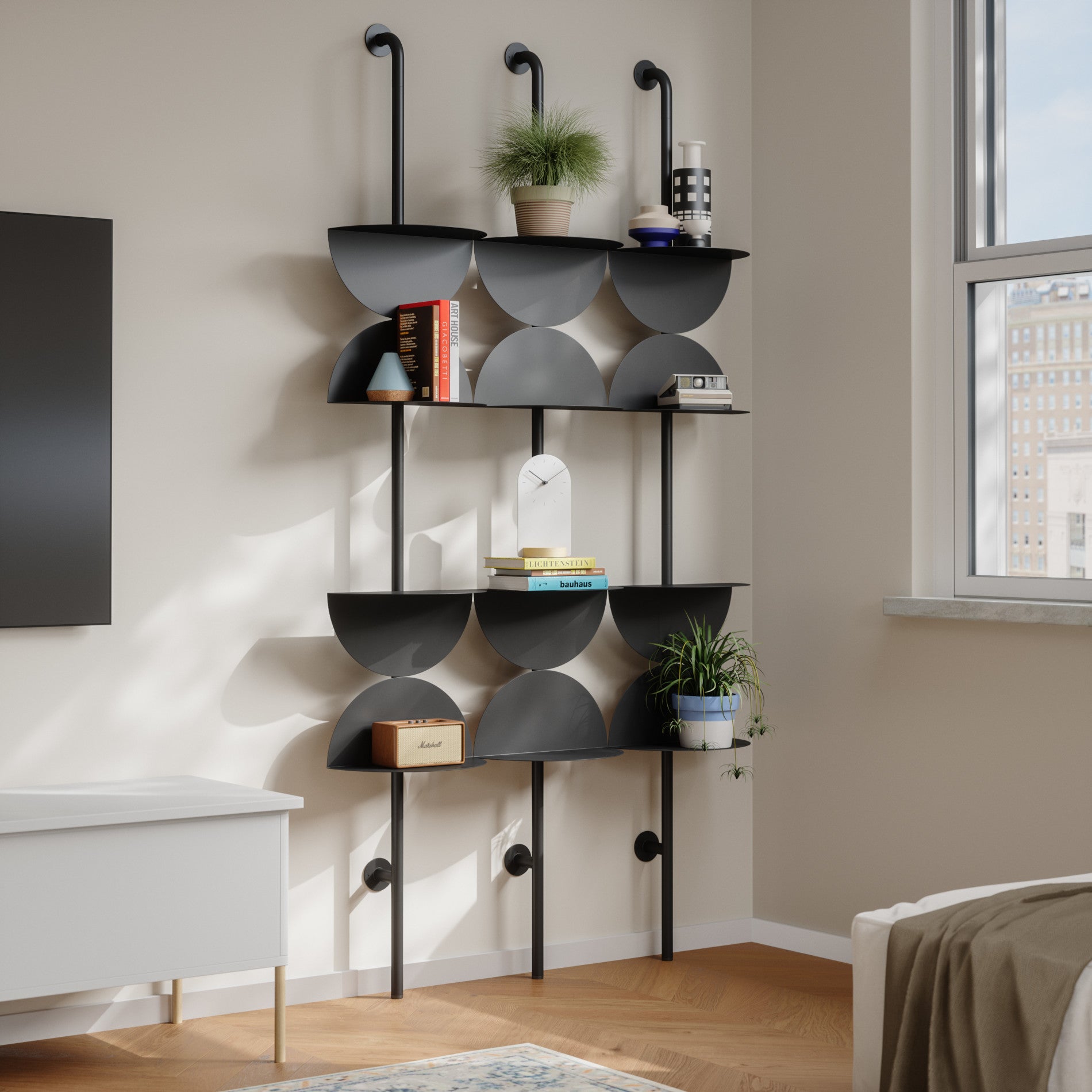 Adjustable Standing Shelf - Sturdy & Space-Saving Storage Organizer for Home Office, Kitchen, or Bathroom | Perfect for Books, Plants & Decor Items