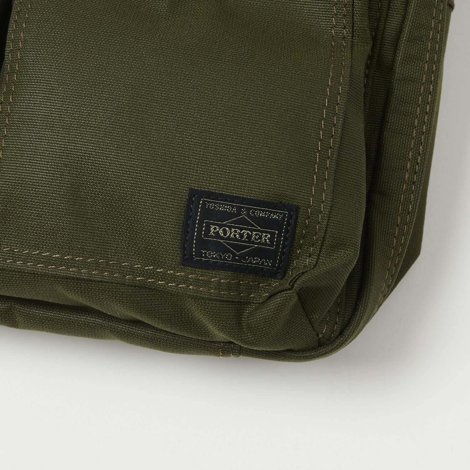 Porter Yoshida & Co. Flying Ace Shoulder Bag - Olive Drab Military Style Crossbody Bag for Men & Women | Perfect for Travel, Work & Everyday Use