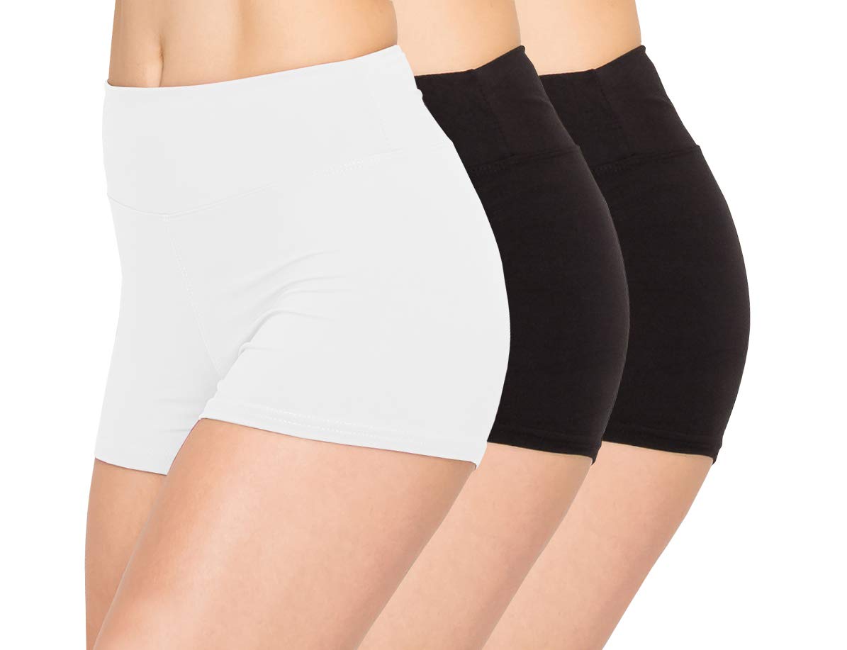 ALWAYS 3 Pack Yoga Shorts for Women - Super Soft Stretchy Workout Shorts | Perfect for Yoga, Gym, Running & Lounge Wear