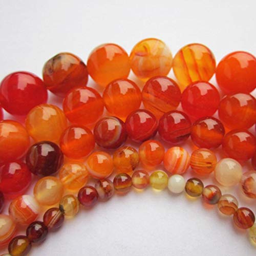 Natural Orange Tiger Eye Round Loose Beads 8mm - DIY Bracelet Making Supplies, Fashion Jewelry Craft Beads for Necklaces & Anklets - Perfect for Boho, Handmade & Gift Jewelry Projects