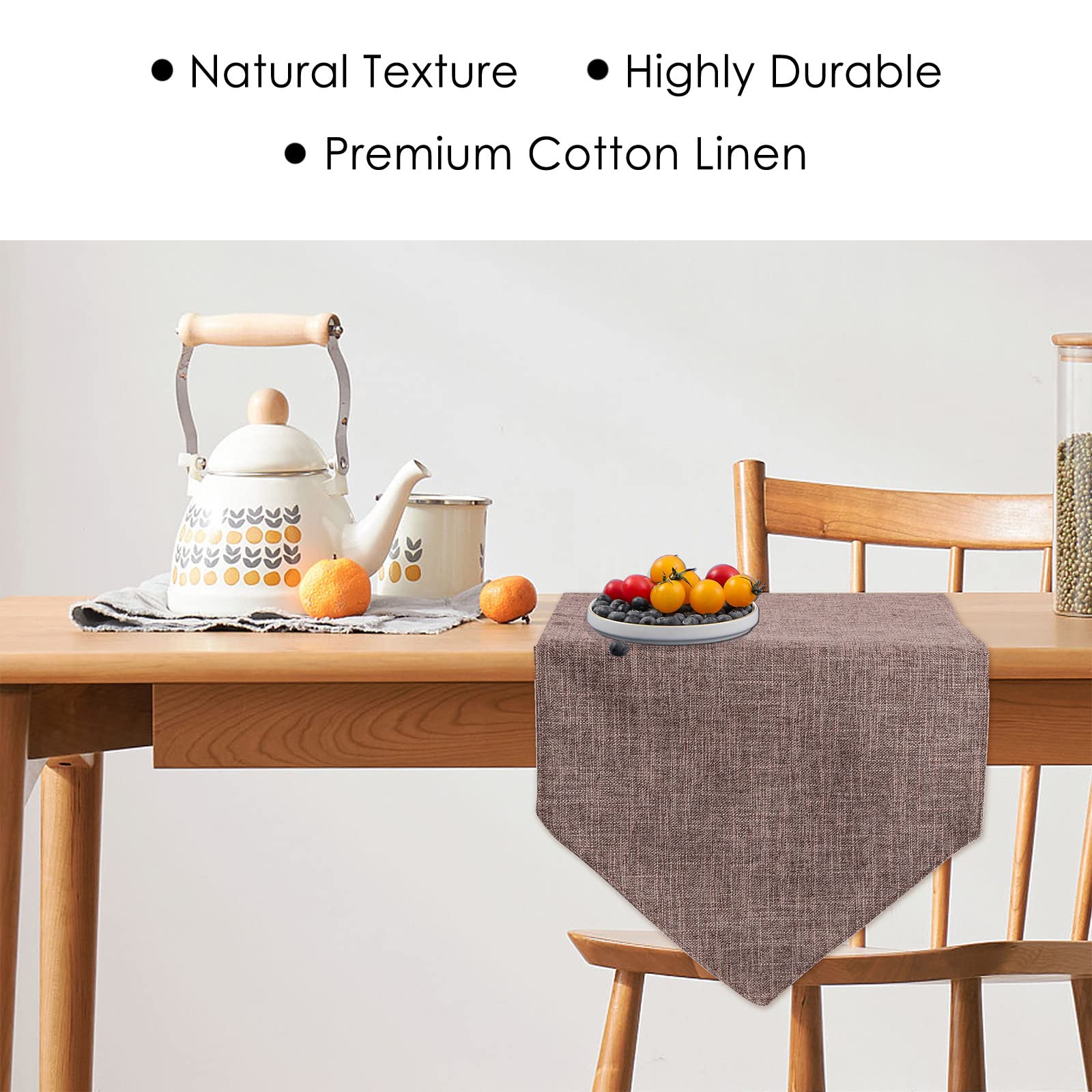 Rustic Burlap Table Runner 12x70 Inch - Farmhouse Decor for Dining & Holidays