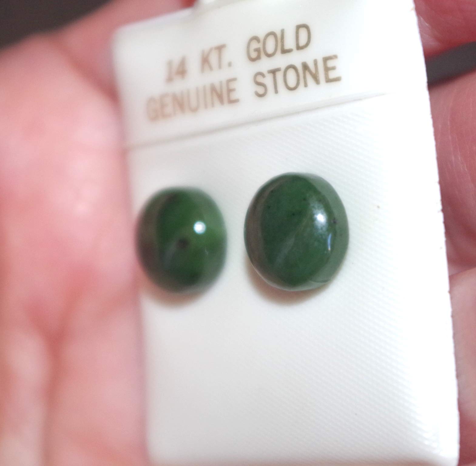 14K Solid Gold Green Jadeite Stud Earrings - 11MM Half Dome Round AA Quality for Women | Elegant Jewelry Gift for Birthday, Anniversary & Special Occasions