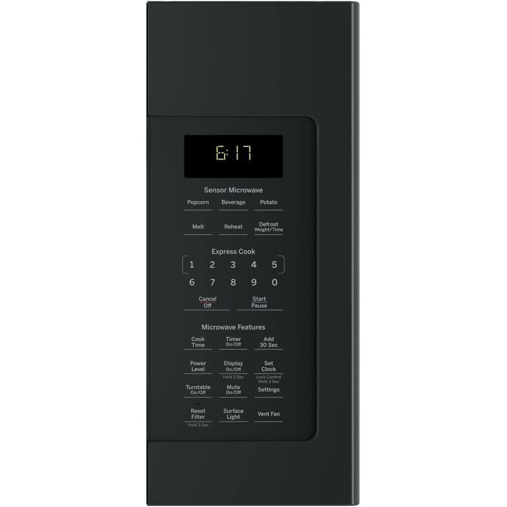 GE JVM6175DKBB 1.7 Cu. Ft. Over-the-Range Microwave Oven in Black - 2 Year CPS Protection Plan Included | Perfect for Kitchen Remodeling & Small Space Cooking