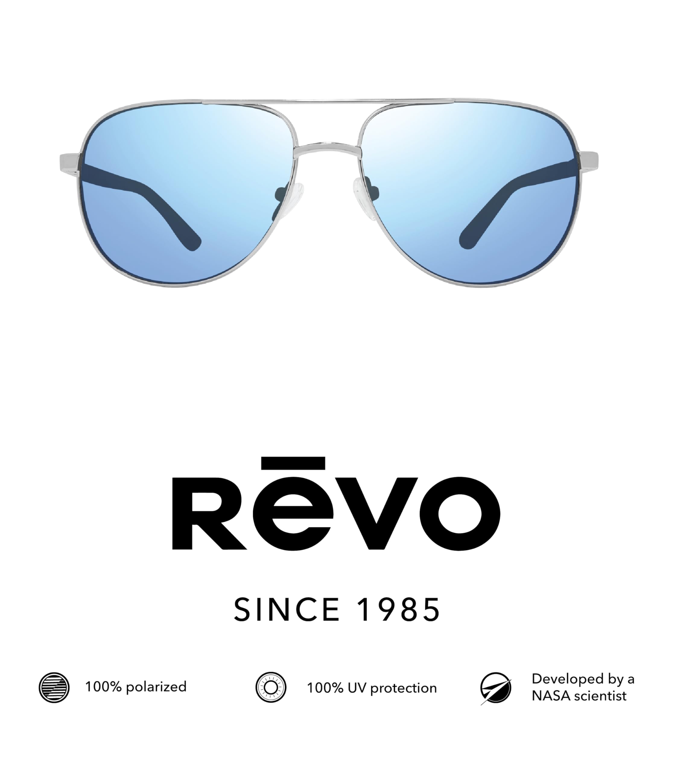 Revo Arthur Polarized Sunglasses for Men & Women - Crystal Glass Lens, Metal Aviator Frame - UV Protection for Driving, Fishing & Outdoor Activities