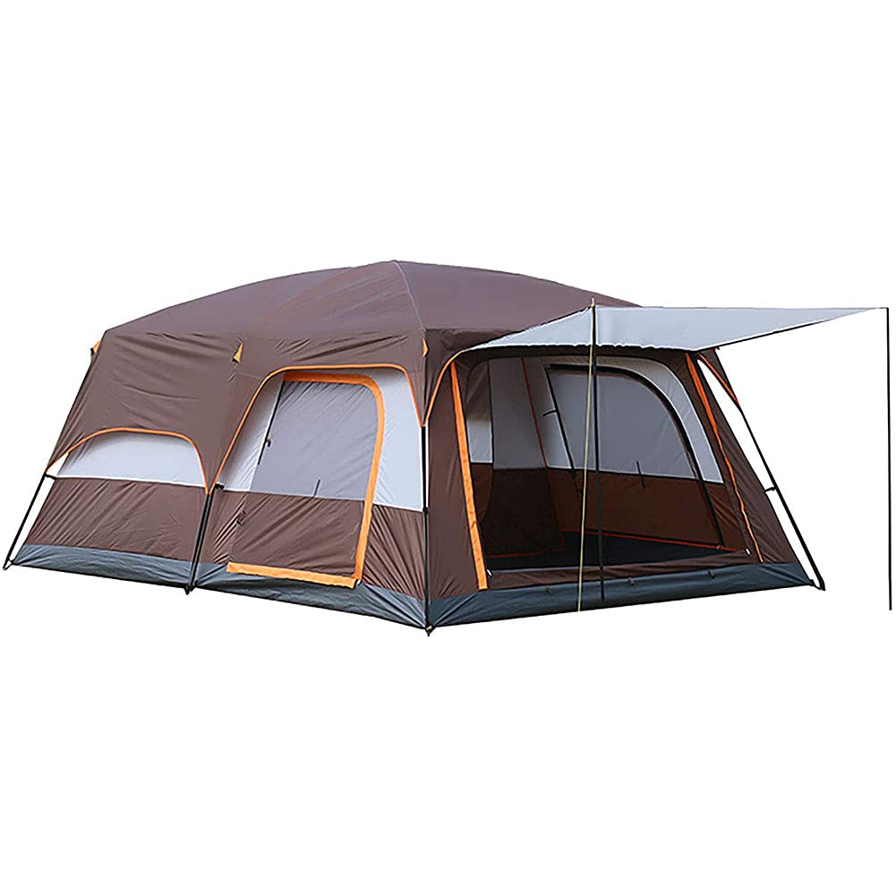 Double Layer Waterproof Dome Family Camping Tent with 2 Dark Sleeping Cabins - Perfect for Outdoor Hiking, Backpacking & Mountain Climbing Adventures