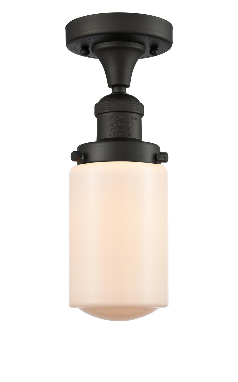 Franklin Restoration Collection Oil Rubbed Bronze Semi-Flush Mount Ceiling Light Fixture - Vintage Style 1-Light LED Chandelier for Dining Room, Bedroom & Hallway Lighting