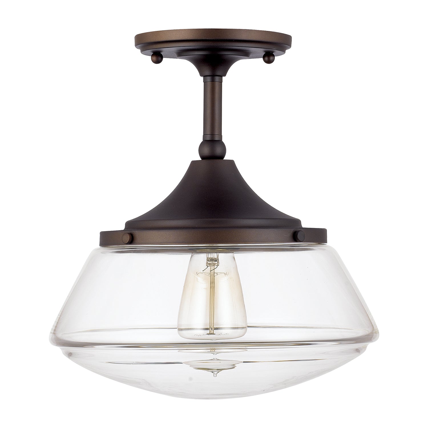 Capital Lighting One Light Semi Flush Mount Ceiling Fixture - Modern LED Ceiling Light for Bedroom, Living Room, Kitchen & Hallway