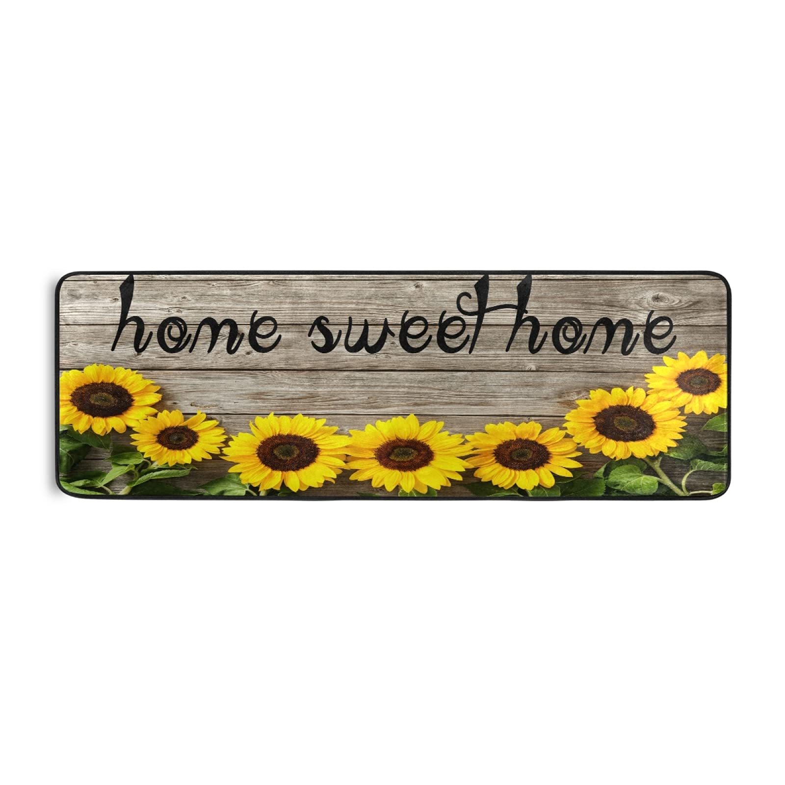 Sunflower Yellow Sweet Home Non-Slip Wooden Runner Rug - 2x6 FT Soft Indoor Area Carpet for Hallway, Kitchen, Bathroom & Bedroom Entry | Perfect for High-Traffic Areas & Cozy Home Decor